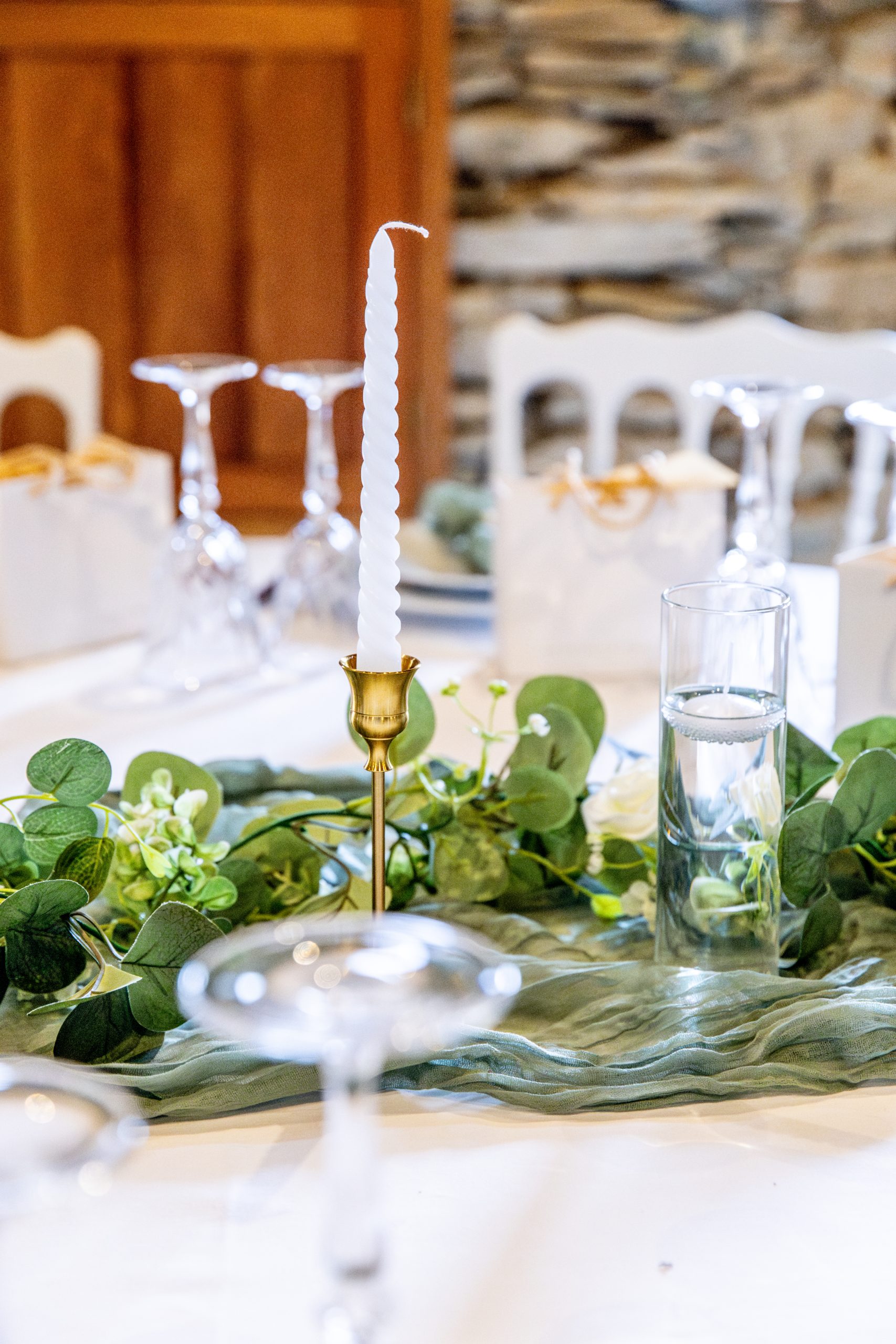 Détails de décoration de mariage dans un domaine