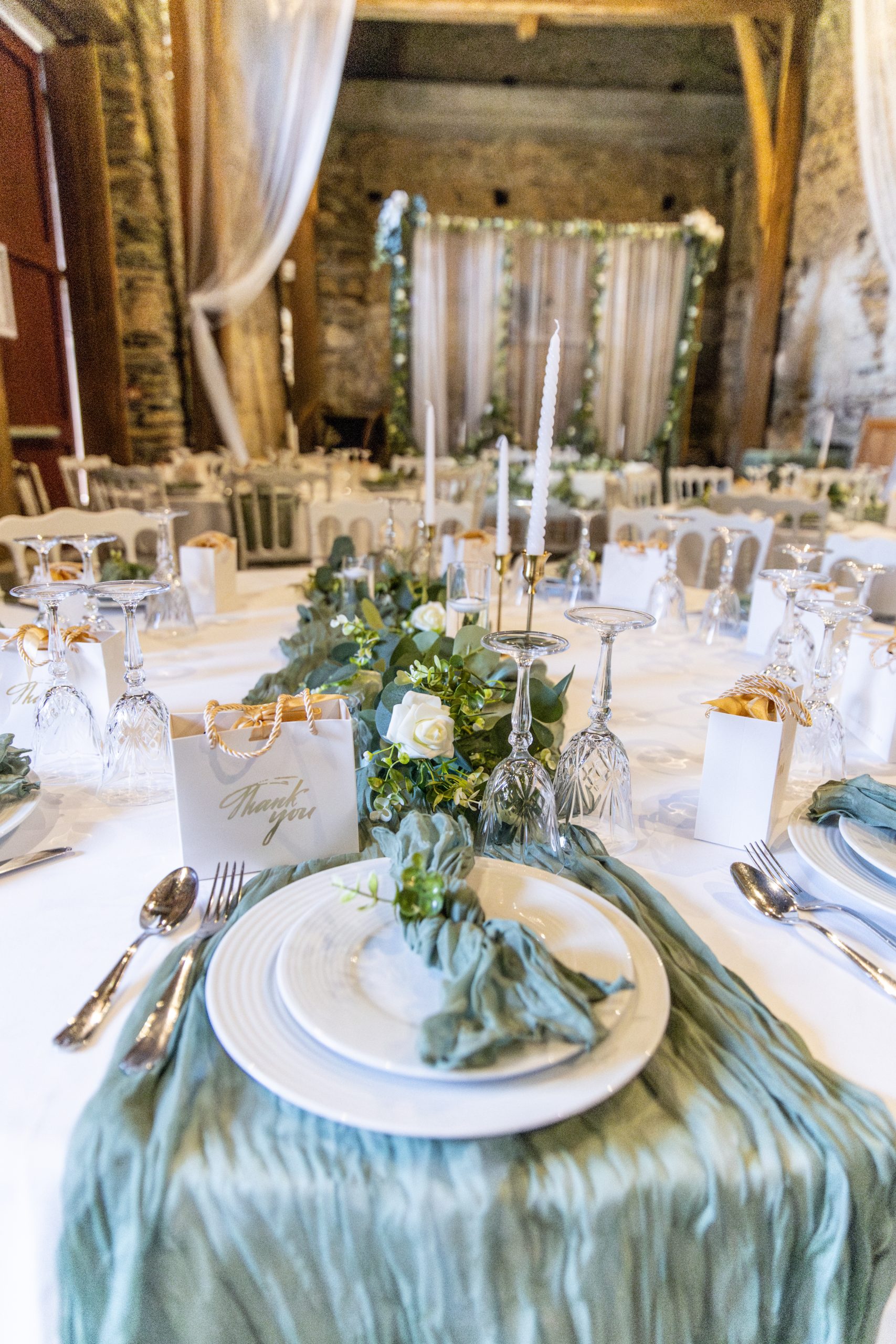 Détails de décoration de mariage dans un domaine