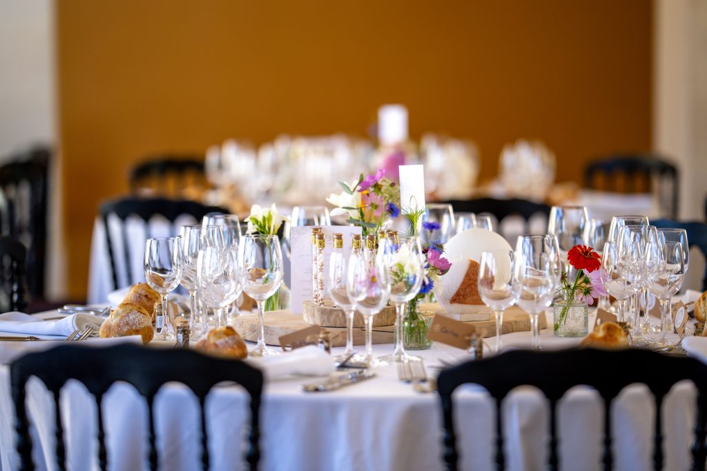 Détails de décoration de mariage dans un domaine