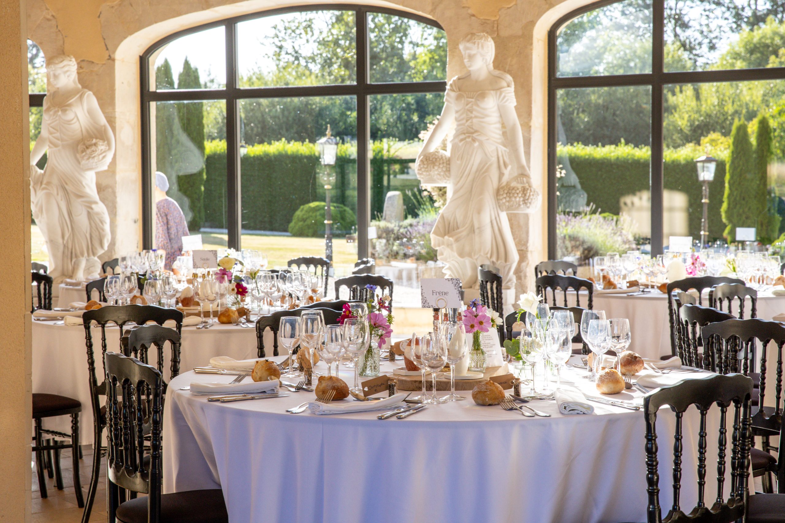Détails de décoration de mariage dans un domaine